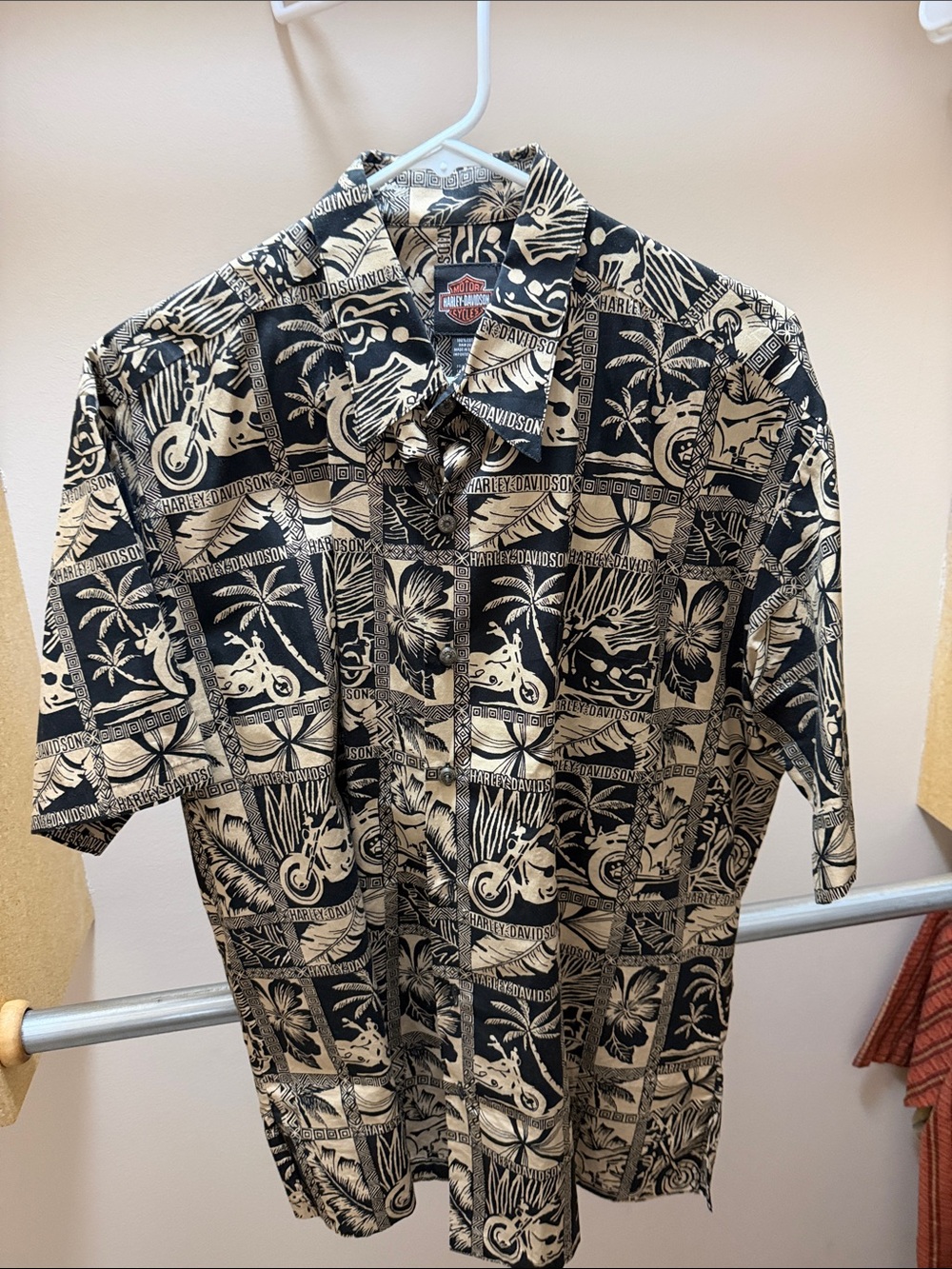 Harley-Davidson Black and Tan Tropical Camp Shirt
